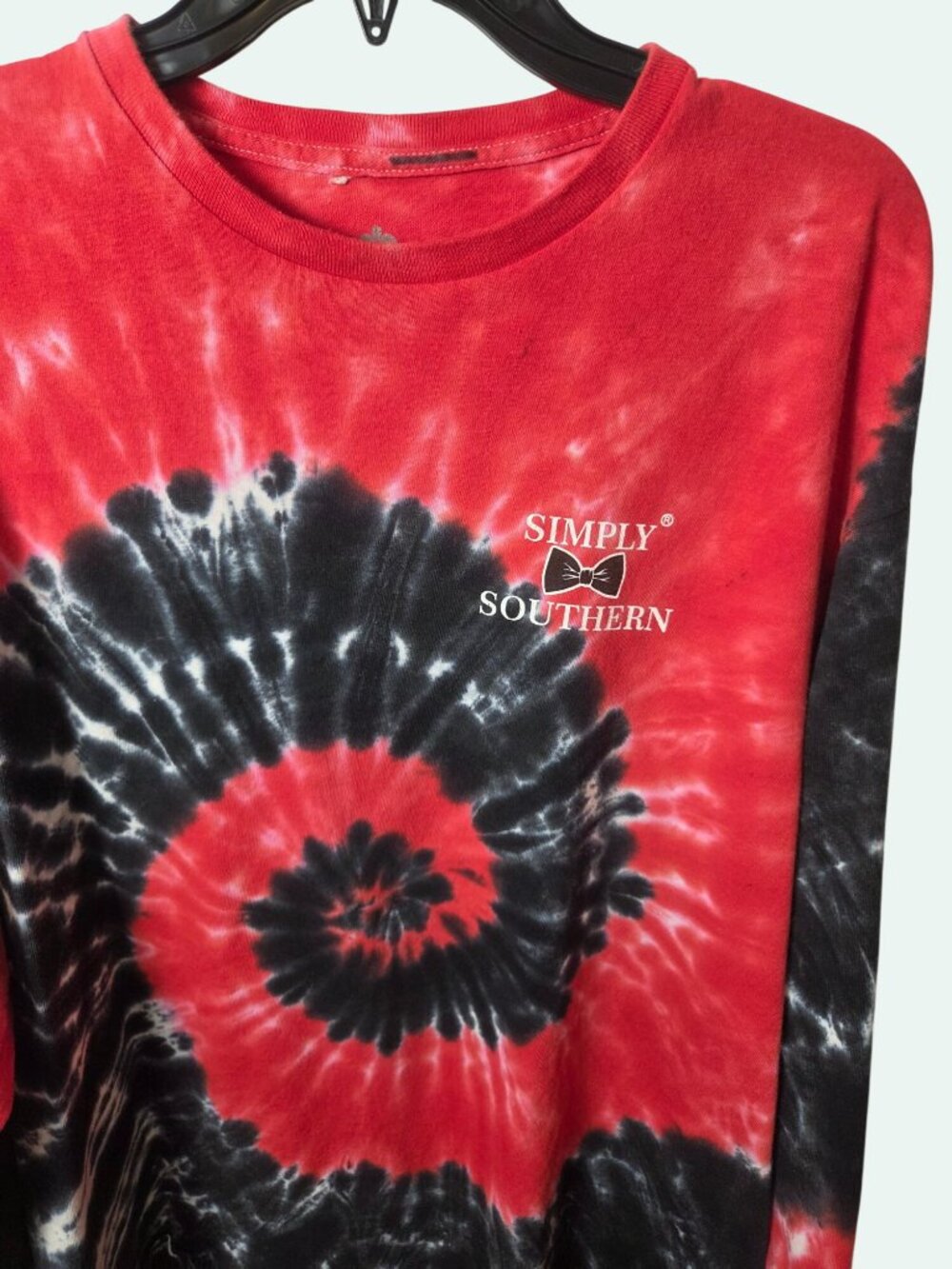 Simply Southern Long Sleeve Tie-Dye Hippo Shirt (Lg) Preppy, Southern Comfort, - Picture 10 of 11